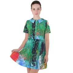 Garden 2 Short Sleeve Shoulder Cut Out Dress 