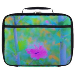 Pink Rose Of Sharon Impressionistic Blue Landscape Garden Full Print Lunch Bag by myrubiogarden