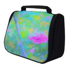 Pink Rose Of Sharon Impressionistic Blue Landscape Garden Full Print Travel Pouch (small)