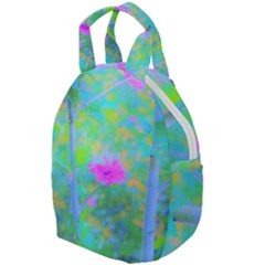 Pink Rose Of Sharon Impressionistic Blue Landscape Garden Travel Backpacks by myrubiogarden