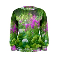 Annabella Hydrangeas And Purple Garden Landscape Women s Sweatshirt