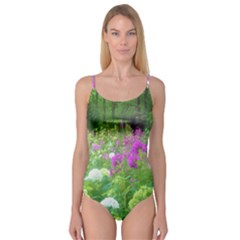 Annabella Hydrangeas And Purple Garden Landscape Camisole Leotard  by myrubiogarden