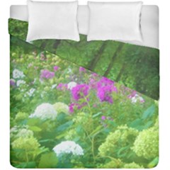 Annabella Hydrangeas And Purple Garden Landscape Duvet Cover Double Side (king Size) by myrubiogarden