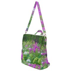 Annabella Hydrangeas And Purple Garden Landscape Crossbody Backpack by myrubiogarden