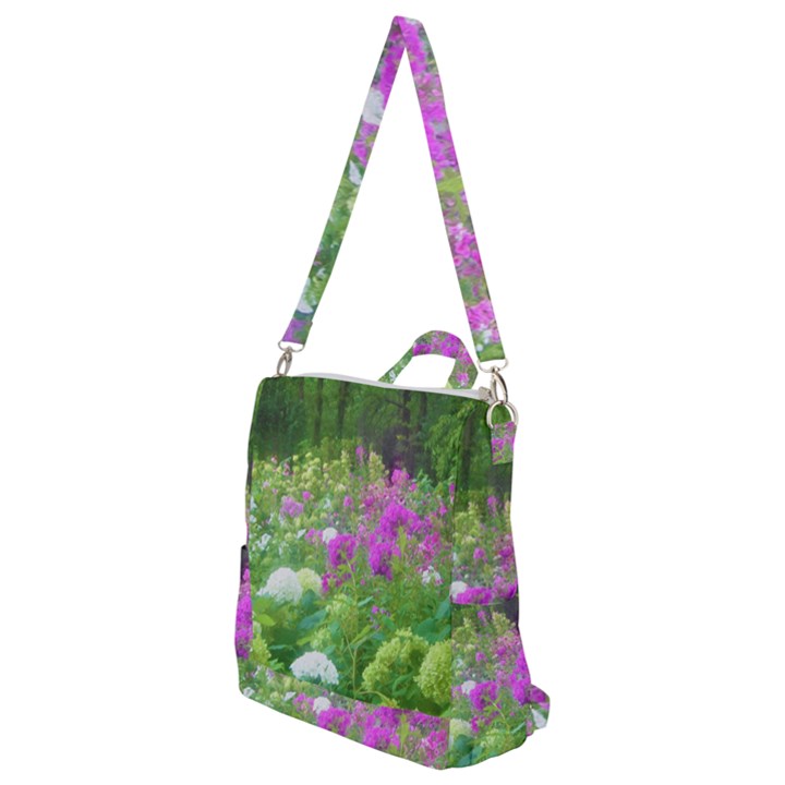 Annabella Hydrangeas And Purple Garden Landscape Crossbody Backpack