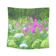 Annabella Hydrangeas And Purple Garden Landscape Square Tapestry (small)