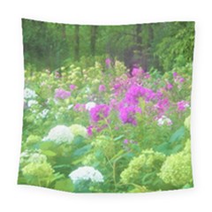 Annabella Hydrangeas And Purple Garden Landscape Square Tapestry (large)