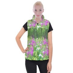 Annabella Hydrangeas And Purple Garden Landscape Women s Button Up Vest