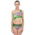 Annabella Hydrangeas And Purple Garden Landscape Spliced Up Two Piece Swimsuit View1