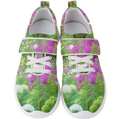 Annabella Hydrangeas And Purple Garden Landscape Men s Velcro Strap Shoes by myrubiogarden