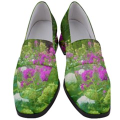 Annabella Hydrangeas And Purple Garden Landscape Women s Chunky Heel Loafers