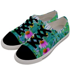 White And Purple Coneflowers And Yellow Rudbeckia Men s Low Top Canvas Sneakers by myrubiogarden