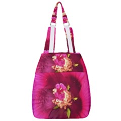 Deep Pink And Crimson Hibiscus Flower Macro Center Zip Backpack