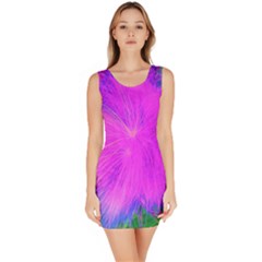 Psychedelic Purple Garden Milkweed Flower Bodycon Dress by myrubiogarden