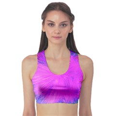 Psychedelic Purple Garden Milkweed Flower Sports Bra by myrubiogarden