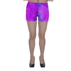 Psychedelic Purple Garden Milkweed Flower Skinny Shorts by myrubiogarden