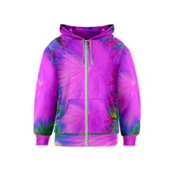 Psychedelic Purple Garden Milkweed Flower Kids  Zipper Hoodie