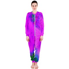 Psychedelic Purple Garden Milkweed Flower Onepiece Jumpsuit (ladies) 