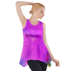 Psychedelic Purple Garden Milkweed Flower Side Drop Tank Tunic by myrubiogarden