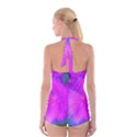 Psychedelic Purple Garden Milkweed Flower Boyleg Halter Swimsuit  View2