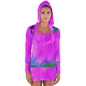 Psychedelic Purple Garden Milkweed Flower Long Sleeve Hooded T-shirt View1