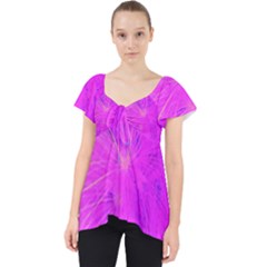 Psychedelic Purple Garden Milkweed Flower Lace Front Dolly Top by myrubiogarden