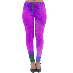 Psychedelic Purple Garden Milkweed Flower Lightweight Velour Leggings by myrubiogarden