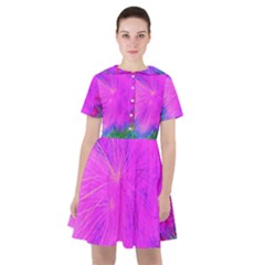 Psychedelic Purple Garden Milkweed Flower Sailor Dress