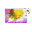 Purple, Pink And White Dahlia With A Bright Yellow Center Canvas Cosmetic Bag (Medium) View2