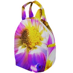 Purple, Pink And White Dahlia With A Bright Yellow Center Travel Backpacks