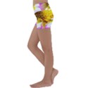 Purple, Pink And White Dahlia With A Bright Yellow Center Kids  Lightweight Velour Yoga Shorts View2