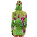 Impressionistic Purple Peonies With Green Hostas Long Sleeve Hooded T-shirt View2