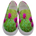 Impressionistic Purple Peonies With Green Hostas Men s Canvas Slip Ons View1