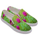 Impressionistic Purple Peonies With Green Hostas Men s Canvas Slip Ons View3