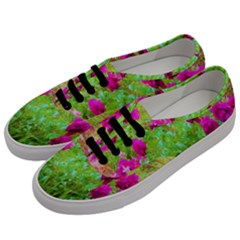 Impressionistic Purple Peonies With Green Hostas Men s Classic Low Top Sneakers by myrubiogarden