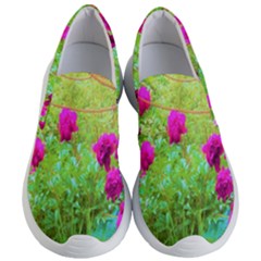 Impressionistic Purple Peonies With Green Hostas Women s Lightweight Slip Ons by myrubiogarden