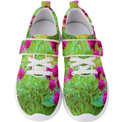 Impressionistic Purple Peonies With Green Hostas Men s Velcro Strap Shoes by myrubiogarden