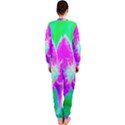 Hot Pink Stargazer Lily On Turquoise Blue And Green OnePiece Jumpsuit (Ladies)  View2