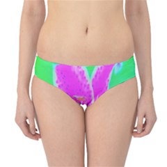 Hot Pink Stargazer Lily On Turquoise Blue And Green Hipster Bikini Bottoms by myrubiogarden