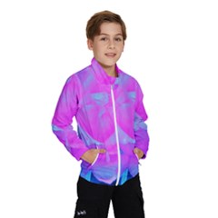 Beautiful Pastel Pink Rose With Blue Background Windbreaker (kids)