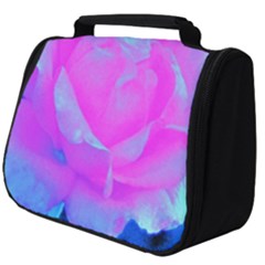 Beautiful Pastel Pink Rose With Blue Background Full Print Travel Pouch (big)