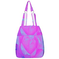 Beautiful Pastel Pink Rose With Blue Background Center Zip Backpack