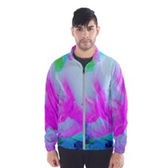 Abstract Pink Hibiscus Bloom With Flower Power Windbreaker (men)