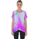 Abstract Pink Hibiscus Bloom With Flower Power Cut Out Side Drop Tee View1