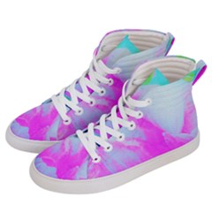 Abstract Pink Hibiscus Bloom With Flower Power Men s Hi-top Skate Sneakers by myrubiogarden