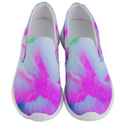 Abstract Pink Hibiscus Bloom With Flower Power Men s Lightweight Slip Ons by myrubiogarden