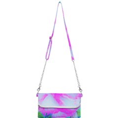 Abstract Pink Hibiscus Bloom With Flower Power Mini Crossbody Handbag by myrubiogarden