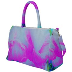 Abstract Pink Hibiscus Bloom With Flower Power Duffel Travel Bag