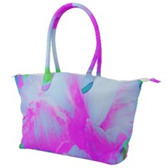 Abstract Pink Hibiscus Bloom With Flower Power Canvas Shoulder Bag