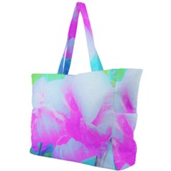 Abstract Pink Hibiscus Bloom With Flower Power Simple Shoulder Bag